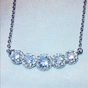 NEW 925 STERLING SILVER FIVE CUBIC ZIRCONIA